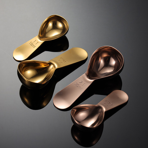 Aion 304 stainless steel measuring cup measuring spoon titanium PVD colorful kitchen baking tools cross-border mirror polished tea spoon