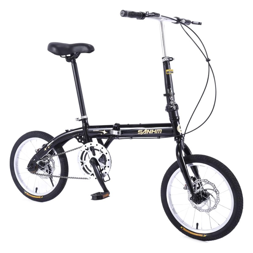 Directo de fábrica 16 pulgadas plegable bicicleta freno de disco bicicleta de velocidad variable ligero 6-velocidad bicicleta de montaña estudiante regalo al por mayor