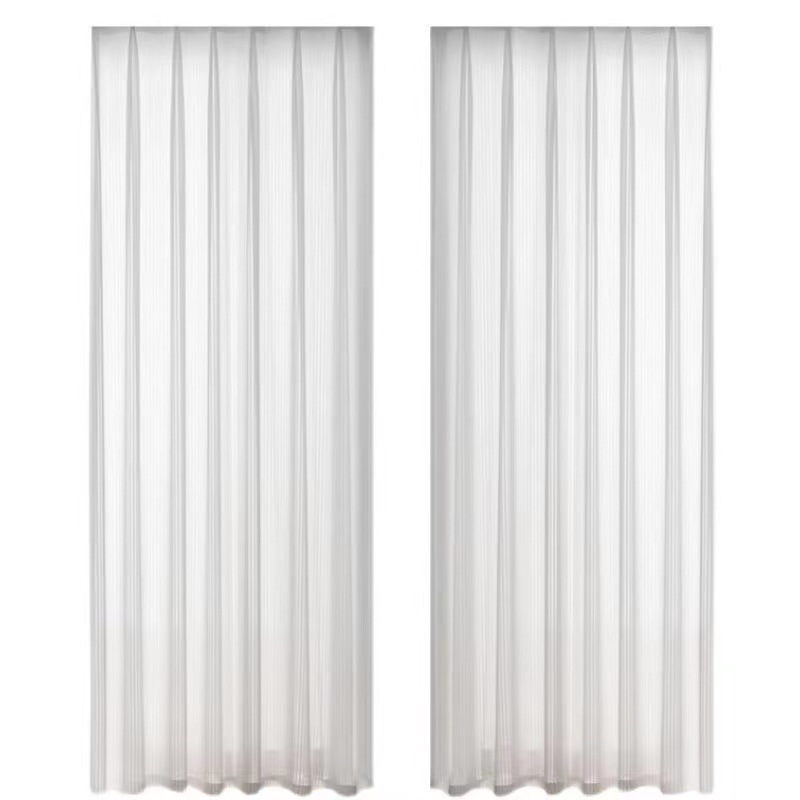 Hilo de cáñamo de estilo japonés transparente hilo blanco aislamiento térmico protector solar cortina de gasa sala de estar dormitorio ventana de la Bahía terminado cortina al por mayor