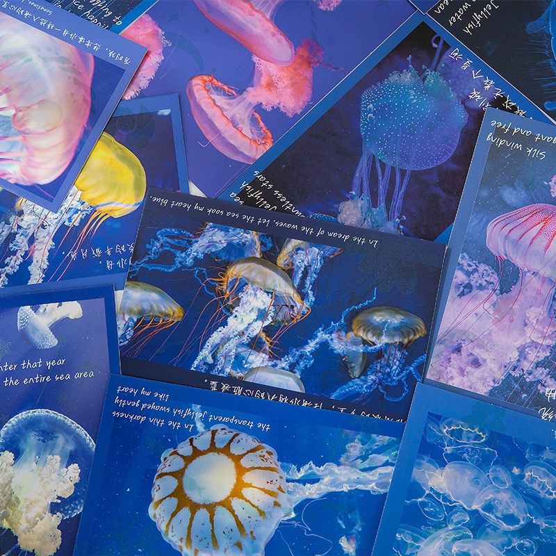 浮游梦境水母30张一套明信片梦幻海洋节日礼物留言卡片