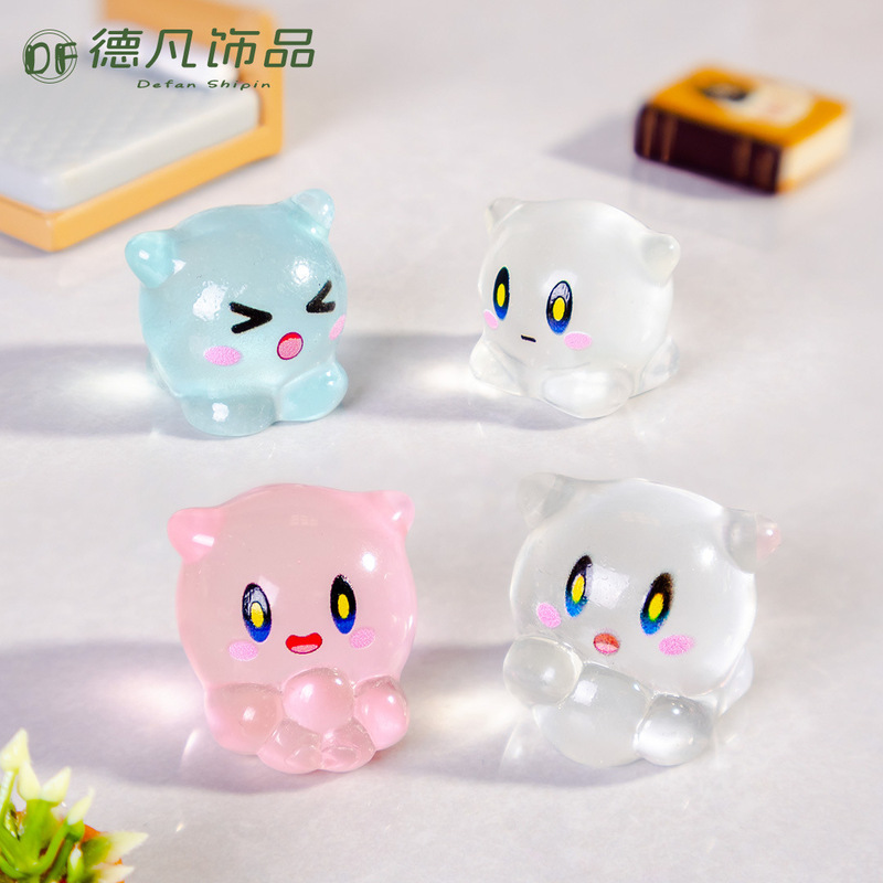 Water pinch cute micro landscape decorations resin accessories luminous desktop car pendant jewelry small ornaments wholesale