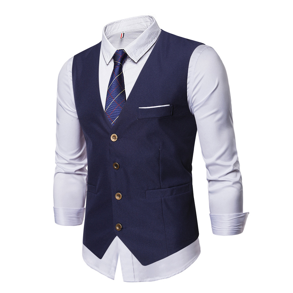 Comercio exterior transfronterizo nuevo traje de los hombres Chaleco de moda juvenil de negocios de los hombres casuales Delgado Chaleco de estilo coreano
