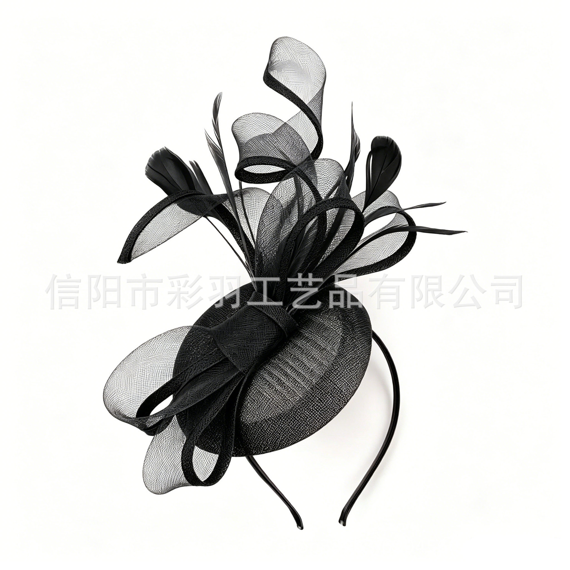 European and American bridal feather mesh fascinator hat, horse racing festival headpiece, vintage, fashionable, elegant hat