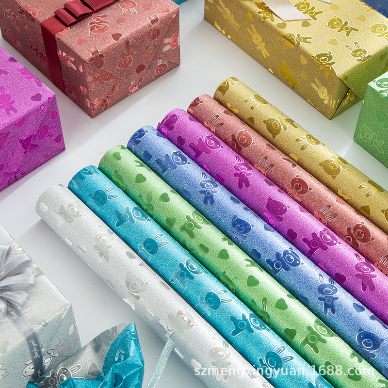 Cumpleaños Papel de regalo del Día del Maestro Navidad Día de San Valentín papel de regalo caja de regalo papel de color bolsa impermeable papel de cubierta de libro