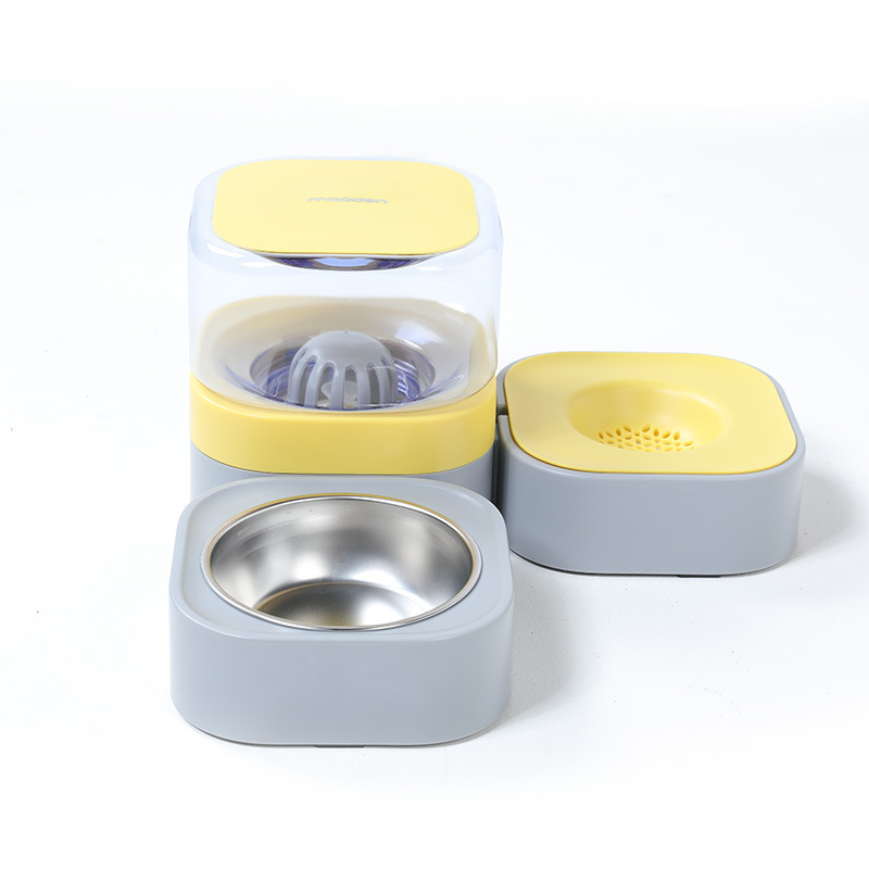 Alimentador automático para mascotas extraíble y lavable de acero inoxidable perro tazón doble tazón gato perro mascota fuente de agua potable transfronteriza al por mayor