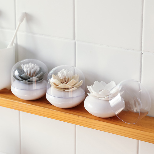 Creative new product Lotus cotton swab tube, home daily toothpick box, cotton swab box, portable tooth picking bamboo skewer storage box
