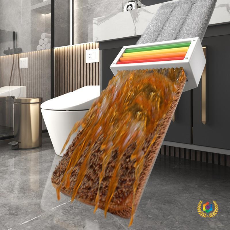Rainbow Roller Flat Mop 45 Model with 4 Cloths for Floor Cleaning, No Hand Washing Required