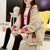 winter Wear both sides Lambswool coat Middle and high school student Korean Edition Easy Plush thickening Hooded cotton-padded clothes Cotton
