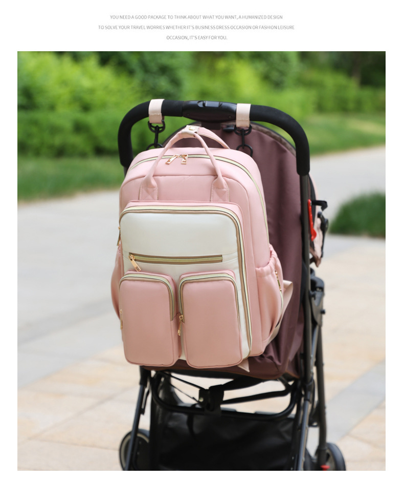 Cross-border large-capacity mommy bag, multi-functional storage maternity bag, water-repellent portable insulated double-shoulder mother and baby bag undefined