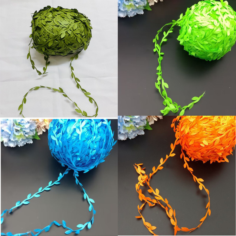Artificial long Wicker rattan silk cloth willow leaf garland decoration artificial green plant Garland material cloth chandelier willow leaf