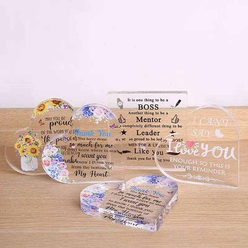 跨境情人节母亲节心形水晶摆件情人节告白礼品爱心透明亚克力定制