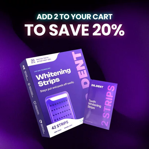 Purple Toothpaste Strips for Powerful Whitening, Deep Cleaning of Tooth Stains, Removal of Yellow Stains and Smoke Stains, Affordable and Genuine