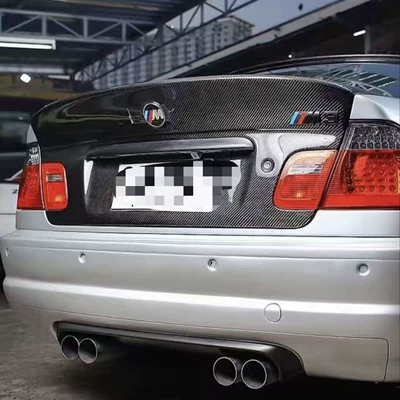 Langyu Is Suitable for Bmw 3 Series E46 Four-Door M3 Carbon Fiber Tail Cover Modification Trunk Lid Car Accessories (Big Surrounded)