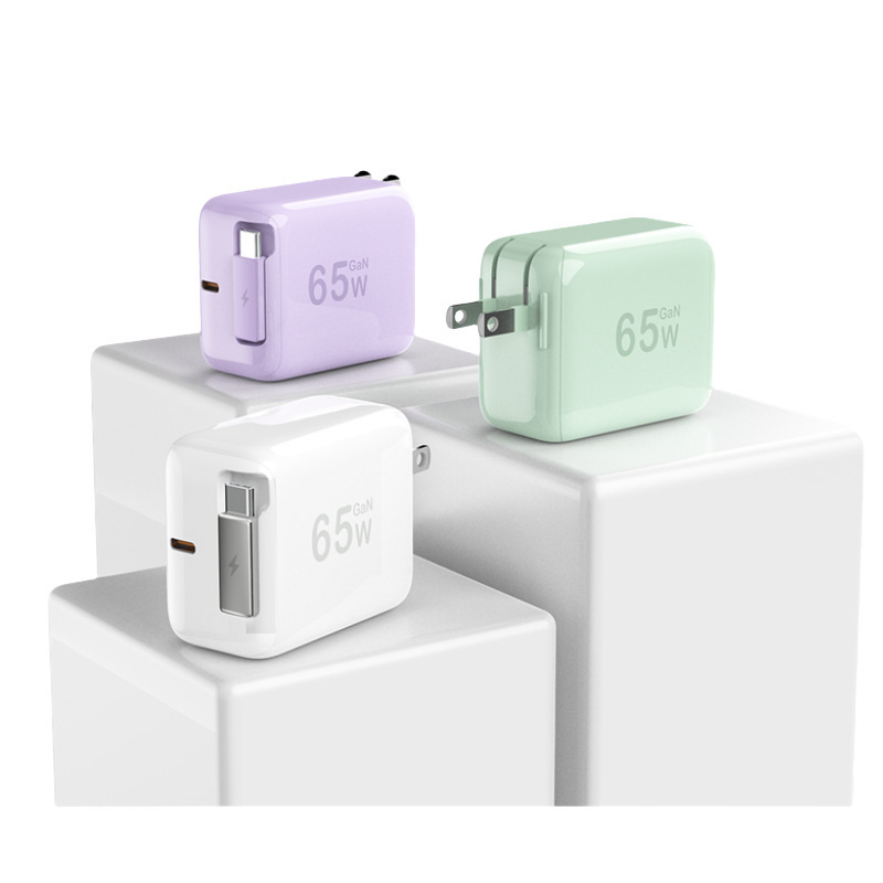 65W Retractable Cable Charger Typec Gallium Nitride Super Fast Charging Plug Wall Plug Travel Charger Pd3.0 Notebook 65W Retractable Cable Charger Typec Gallium Nitride Super Fast Charging Plug Wall Plug Travel Charger Pd3.0 Notebook