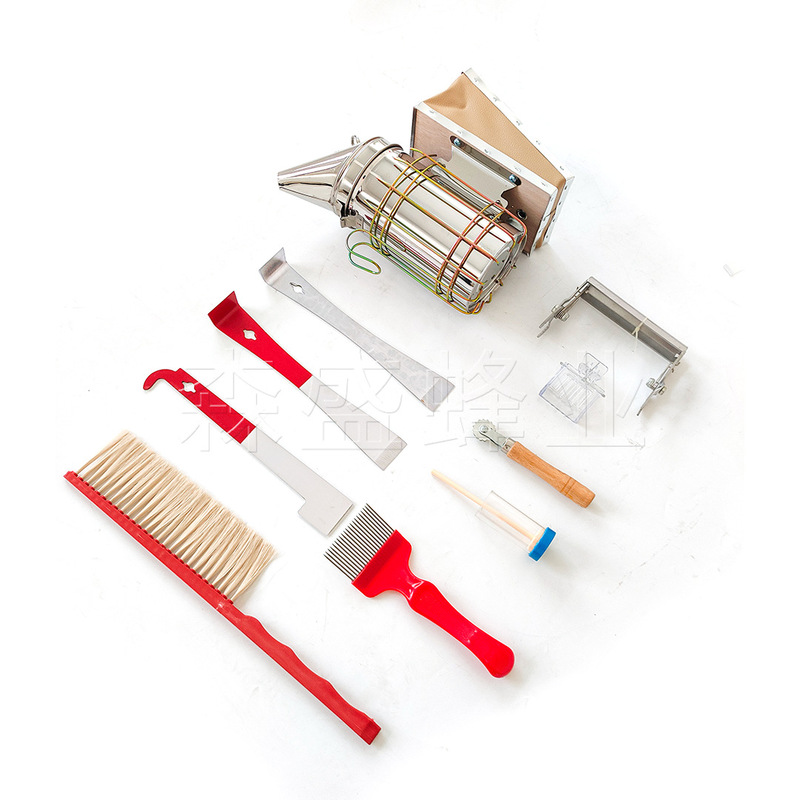 Ten-Piece Beekeeping Tool Set: Smoker, Bee Brush, Honey Fork, Feeder, Hive Clamp, Sheepskin Gloves, Scraper Ten-Piece Beekeeping Tool Set: Smoker, Bee Brush, Honey Fork, Feeder, Hive Clamp, Sheepskin Gloves, Scraper