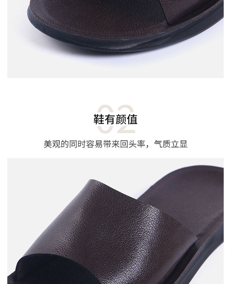 Dép đi trong nhà quai ngang cho cặp đôi, chống trượt, thoáng khí, đế dày 1,5–3,5 cm — Đen toàn bộ chi tiết 6