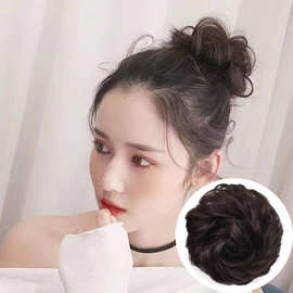 厂家直销 卷发假发圈新娘盘发 丸子头蓬松哑光卷发圈发包 花发苞