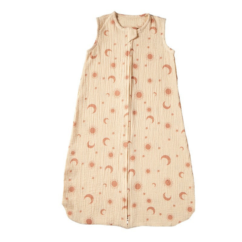 Cross-Border Baby Cotton Gauze Sleeping Bag All-In-One Spring and Summer Thin Children's Sleeveless Sleeping Bag Pure Cotton Anti-Jump Baby Protection