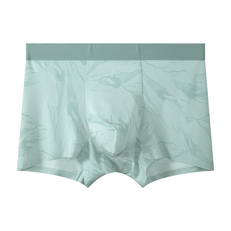 Procesamiento de ropa interior de hombre personalizada 7A, archivo interno antibacteriano, nuevo estilo de verano, calzoncillos bóxer cómodos elásticos de seda de hielo, calzoncillos bóxer