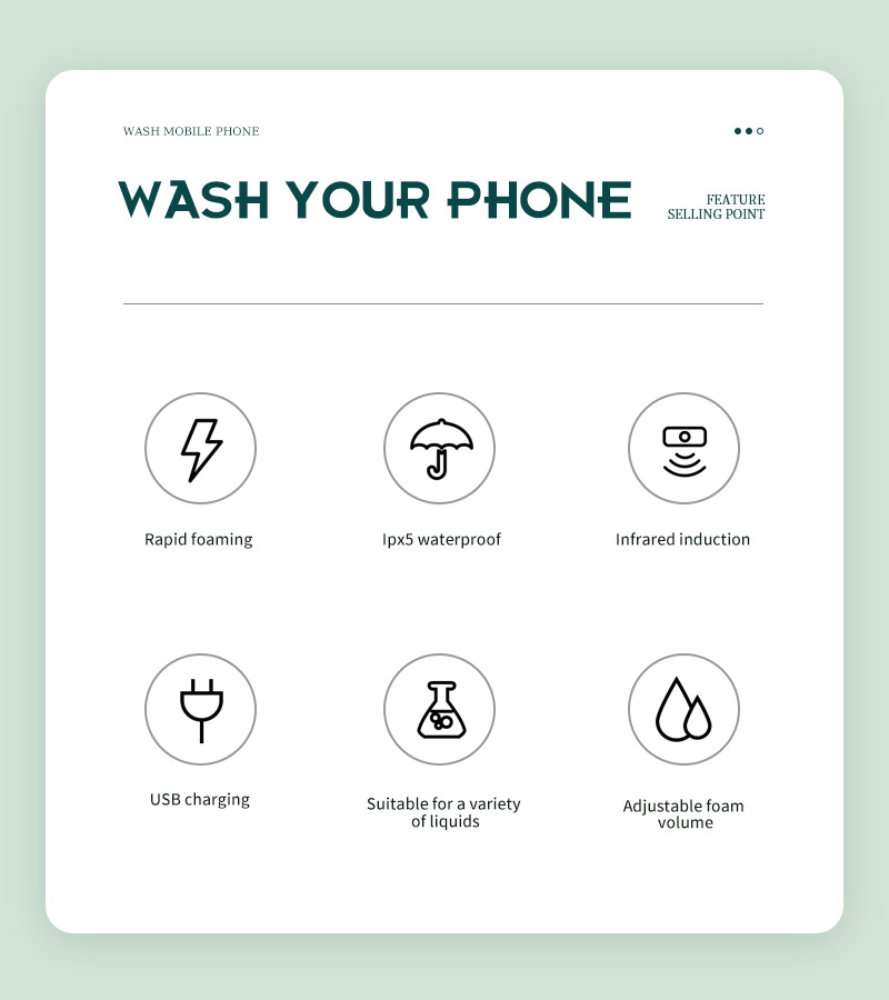 Automatic induction foam mobile phone washing smart soap dispenser automatic induction foam mobile phone washing wall-mounted hand sanitizer machine_voghion.com