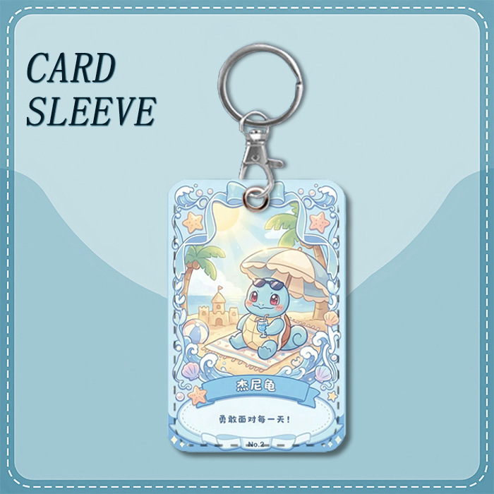Cute Pokémon Access Card Holder, Large Square Keychain, ID Card, Bank Card, Bus Card, Document Holder
