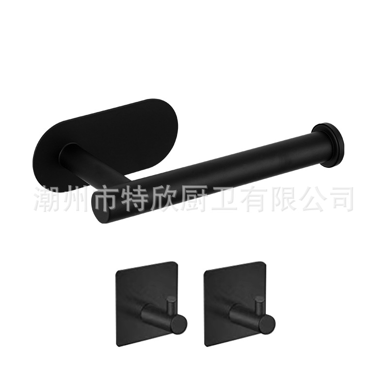 Caja de pañuelos de cocina titular de rollo negro inodoro de acero inoxidable titular de pañuelos ponche-Libre Rollo de papel higiénico rack de almacenamiento transfronterizo