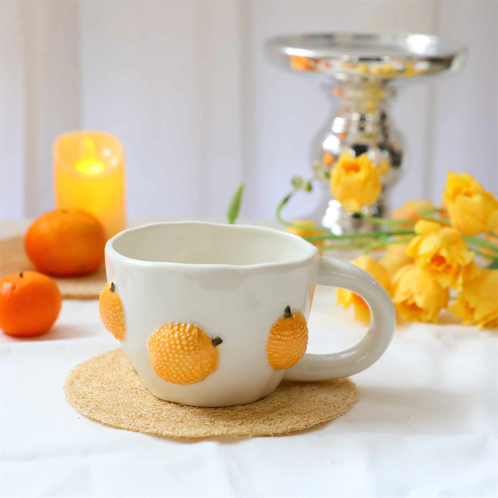 780g Weight Mug Kitchen and drinking utensils 1 Piece Quantity Banquet, Party Occasion ceramics Material Cherry Pattern Casual, Elegant, Cute Style Casual Elegant Cute Cherry Ceramics Mug 1 Piece 17