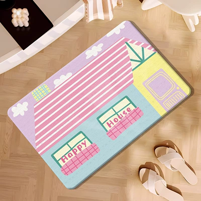 Door Absorbent Mat, Toilet Door – Avtomobil döşəmə paspasları - fairy-tale-little-house-354509cm-square-white-background