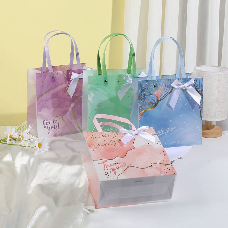 网红ins渐变色伴手礼品袋高颜值圣诞风手提袋清新甜美礼品包装袋