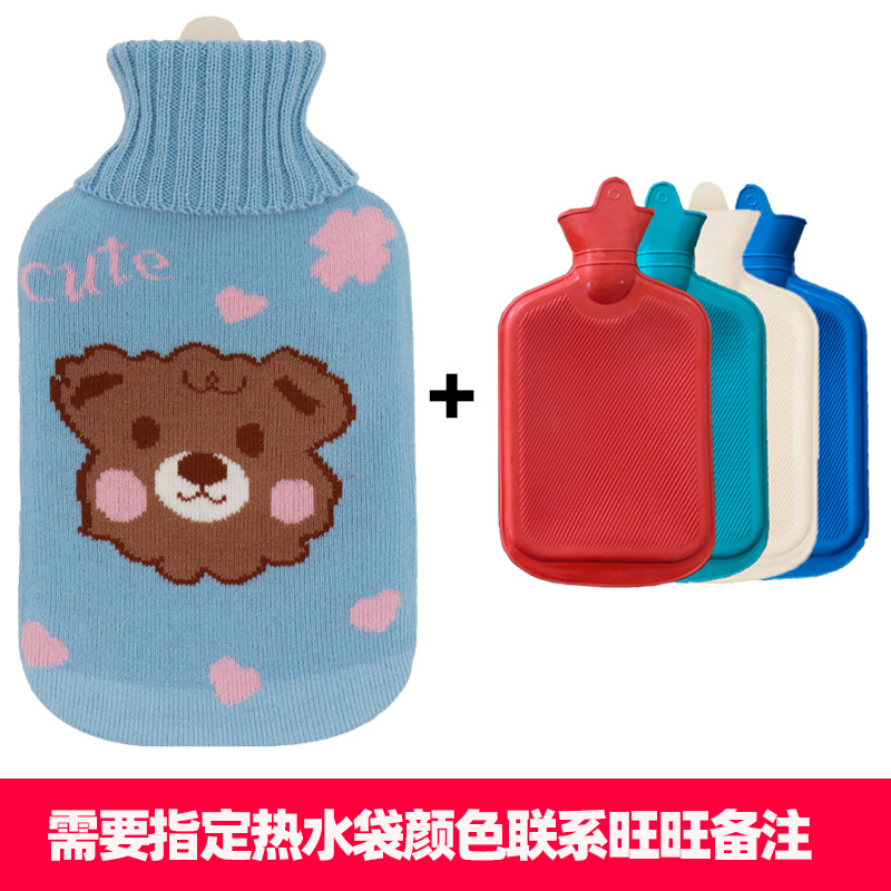 정상 고무 중간 파란색 바닥 다크 브라운 얼굴 곰 니트 세트