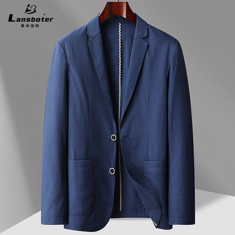 Áo vest nam casual dáng ôm, một hàng hai cúc, cổ vest, tay dài, chống nhăn, phù hợp mặc xuân thu — Màu kaki, Màu trắng, Màu xanh dương, màu đen