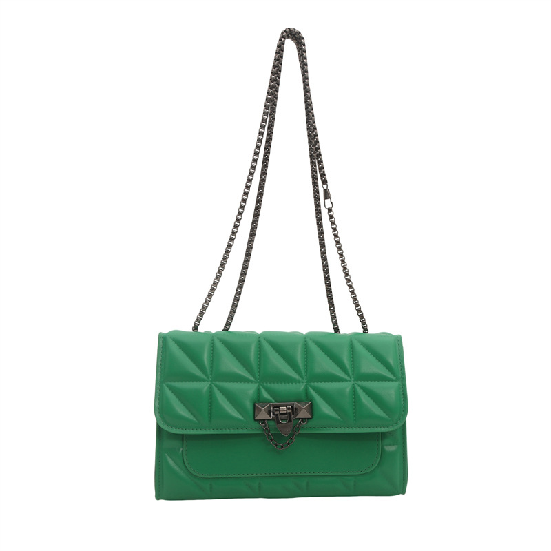 Popular bolso bordado de color sólido nuevo estilo de moda transfronteriza retro cadena mochila simple bolsa de hombro de mujer