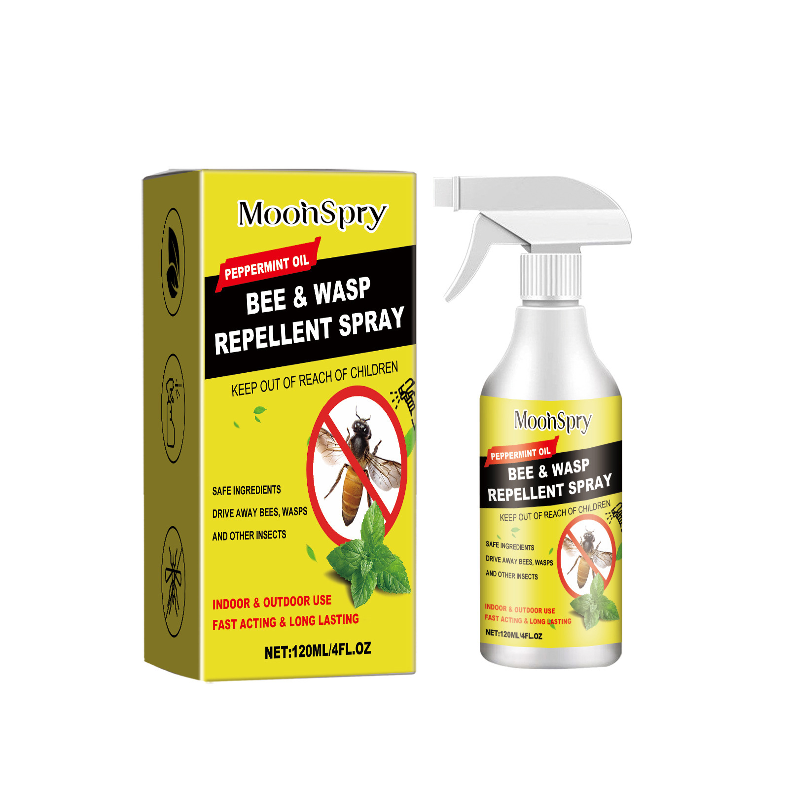 Moonspry Outdoor Insect Repellent Spray Mild Formula Repels Bees and Hornets Outdoor Protective Insect Repellent Spray