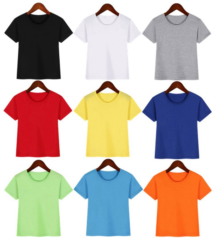 跨境儿童莫代尔广告衫热升华文化衫纯色空白短袖T恤热转印广告衫