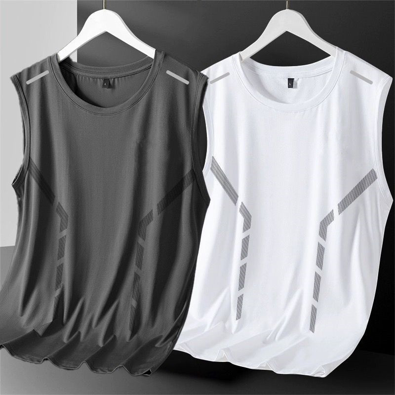 Ice Silk Quick-Drying Sleeveless T-Shirt Men's Summer Ultra-Thin Cool Training Fitness Running Boys' Bottoming Vest