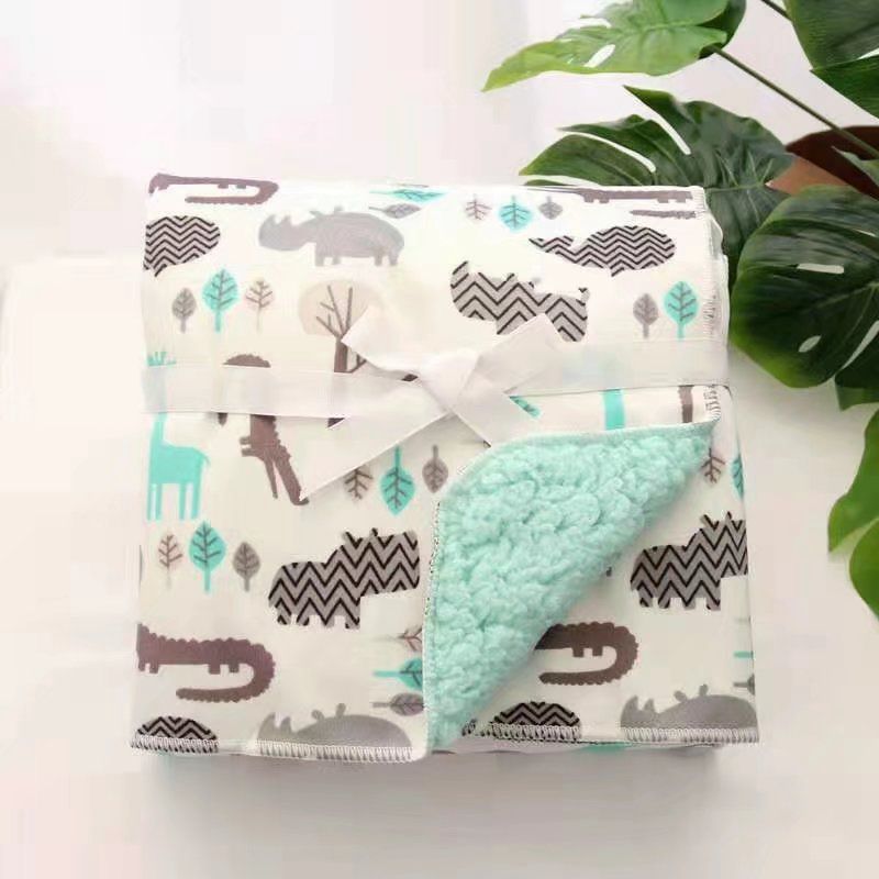 Manta calmante manta de lana de cordero manta cubierta de bebé cochecito de bebé manta a prueba de viento cuatro estaciones primavera y otoño verano Delgado recién nacido