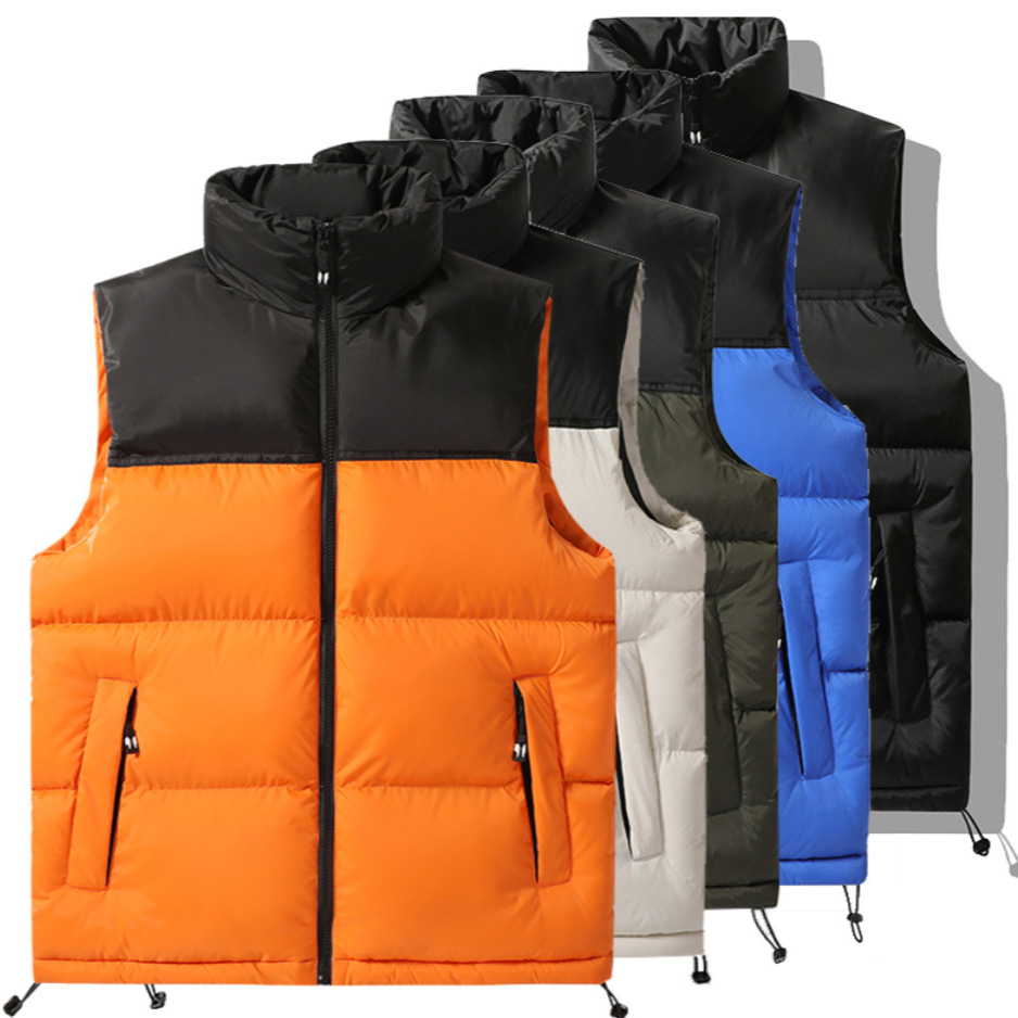 Invierno chaleco de algodón plumado hombre de moda cuello grueso abrigo de algodón caliente abrigo de algodón sin mangas grande se puede abrir dos