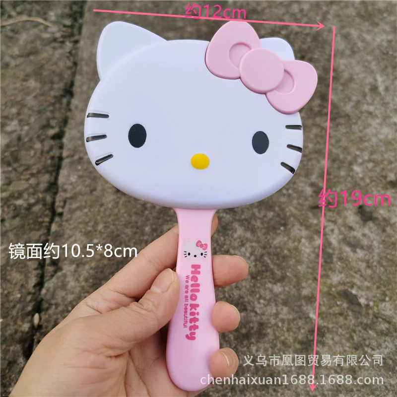 Sanrio, cartoon cute handheld brush for students, mirror