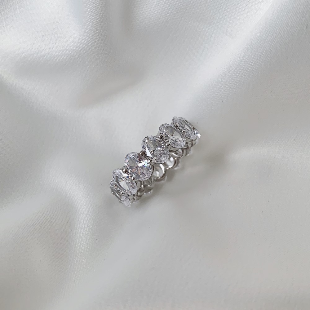 Rings Classification 925 Sterling Silver Zircon U Shape Solid Color Rings