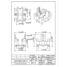 变压器骨架UT20 底座2+2电感滤波器骨架电源快充线圈骨架ZS-2023