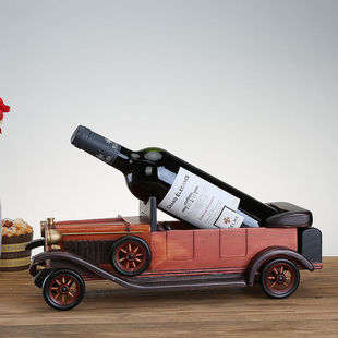 Retro Classic Car Solid Wood Wine Bottle Rack Wine Rack Personalized Wine Rack Home Wine Rack Ornaments European Style Creative
