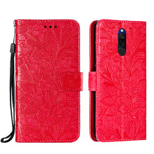 适用红米8创意插卡皮套手机壳华硕ZB570TL创意蕾丝花纹翻盖保护套