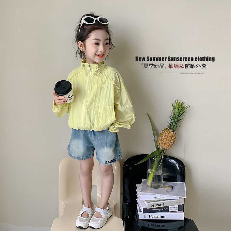 Children's sun protection top, girls' Korean style summer fashion 2026 new style hooded lightweight jacket
