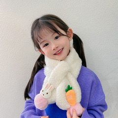 Children's imitation wave rabbit fur scarf Korean version trendy autumn and winter boy girl fruit scarf winter warm little boy girl