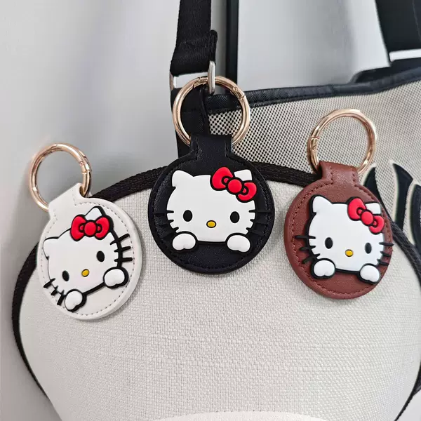 Round Magnetic Hat Clip Portable Bag Hanger with Cartoon Pattern Pu Leather Outdoor Travel Strong Magnetic Clip Hat Accessory