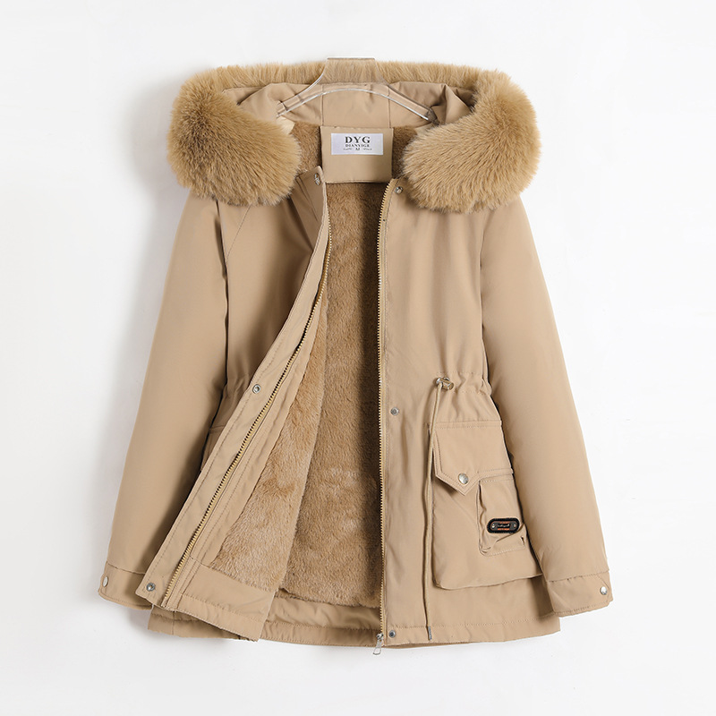 2024 nueva escuela de mujeres superando el corto invierno encapuchado ropa de algodón plumón más vello grueso calentamiento universal moda coreana image 1