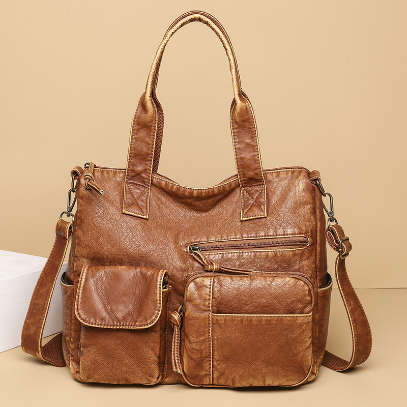 capacious polyurethane one-shoulder bag
