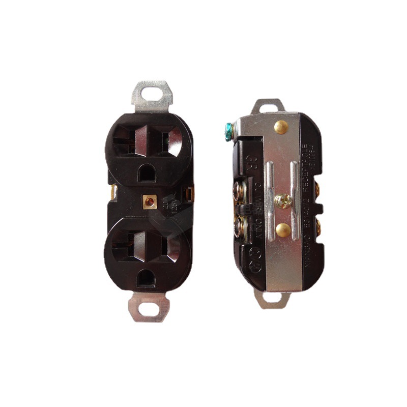 现货供应美标双联15A/20A工业插座 美国市场双联双位接线插座