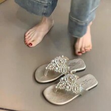珍珠仙显瘦女风人字拖鞋凉鞋夏季配裙子法式复古波西米亚罗马女鞋