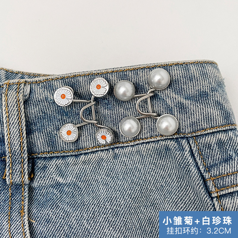 Pantalones cintura hebilla moda cintura corrección artefacto femenino anti-exposición broche de alto grado ajustable desmontable botón oculto hebilla